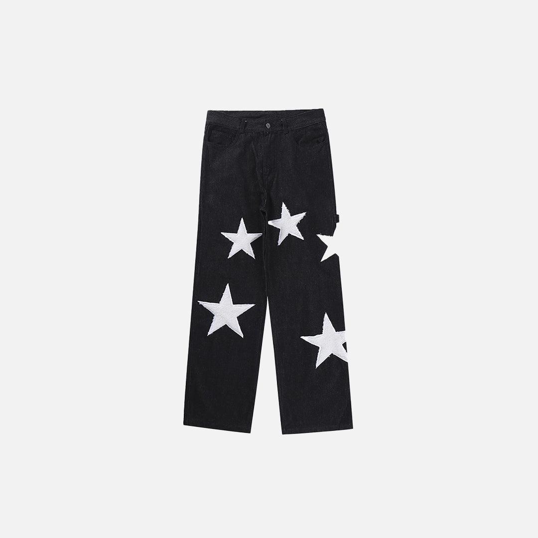 Embroidery Star Baggy Jeans - UrbanLaws