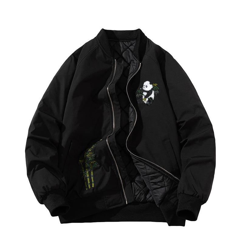 Panda Embroidery Padded Bomber Jacket - UrbanLaws