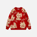 Knitted Cute Dragon Print Sweater - UrbanLaws