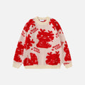 Knitted Cute Dragon Print Sweater - UrbanLaws