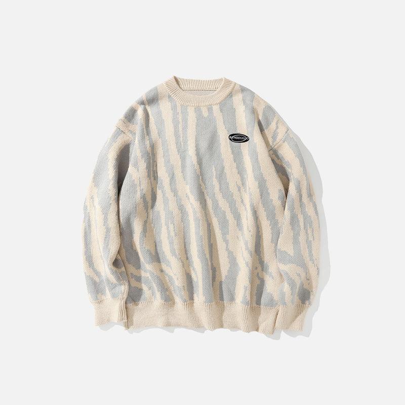 Zebra Pattern Retro Sweater - UrbanLaws