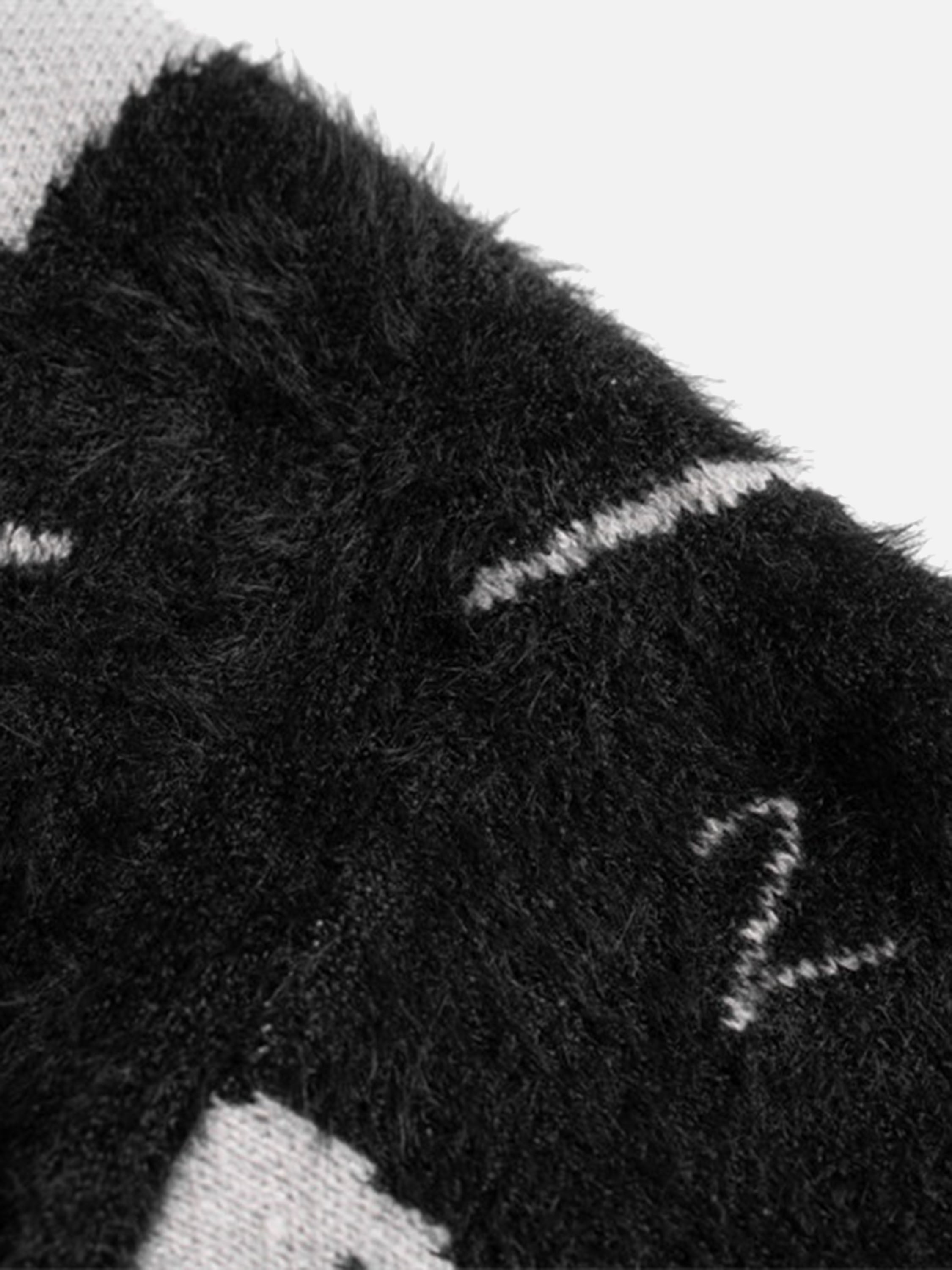 Rip Damage Design Turtleneck Knitwear Sweater