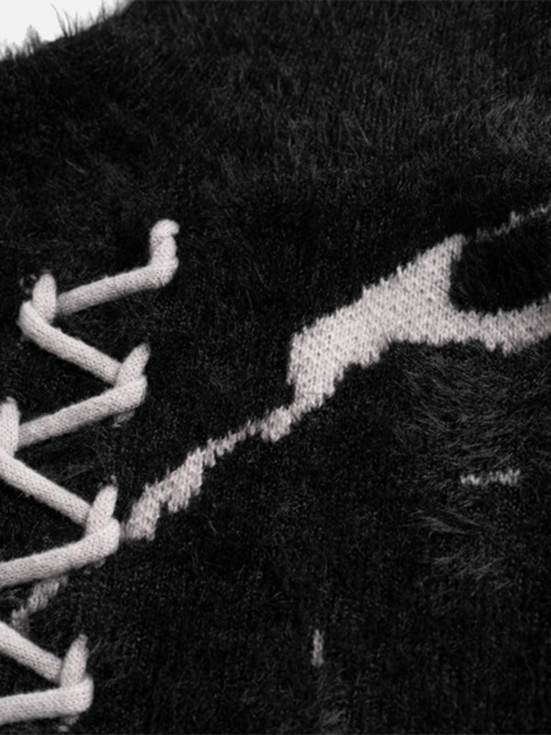 Rip Damage Design Turtleneck Knitwear Sweater