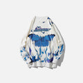 Butterfly Blue Flames Print Sweatshirt - UrbanLaws