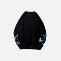 Butterfly Blue Flames Print Sweatshirt - UrbanLaws