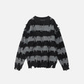 Striped Distressed Vintage Sweater - UrbanLaws