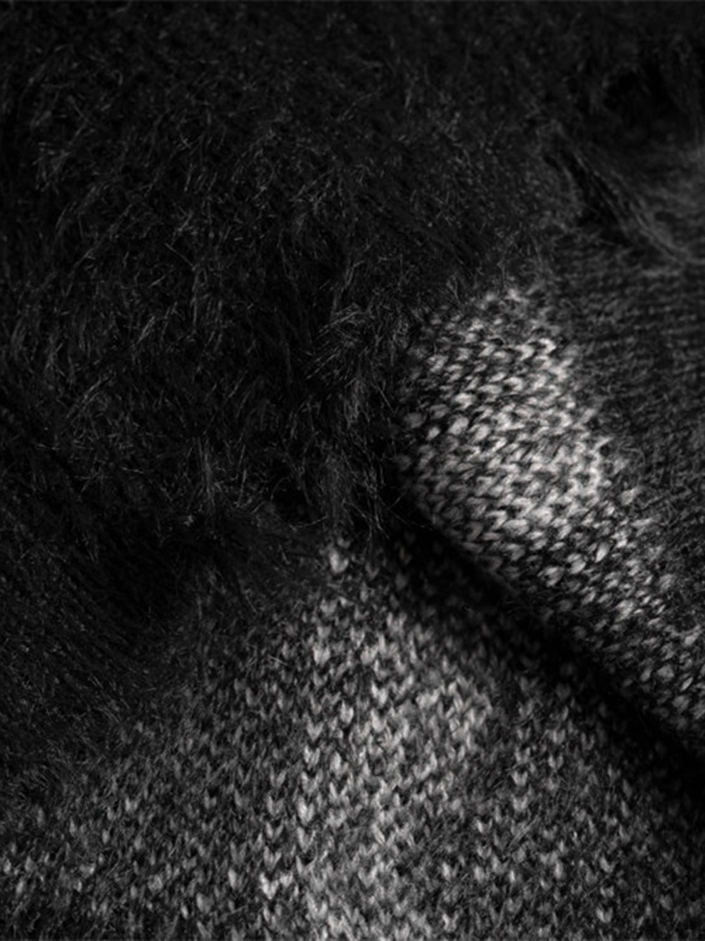 Rip Damage Design Turtleneck Knitwear Sweater