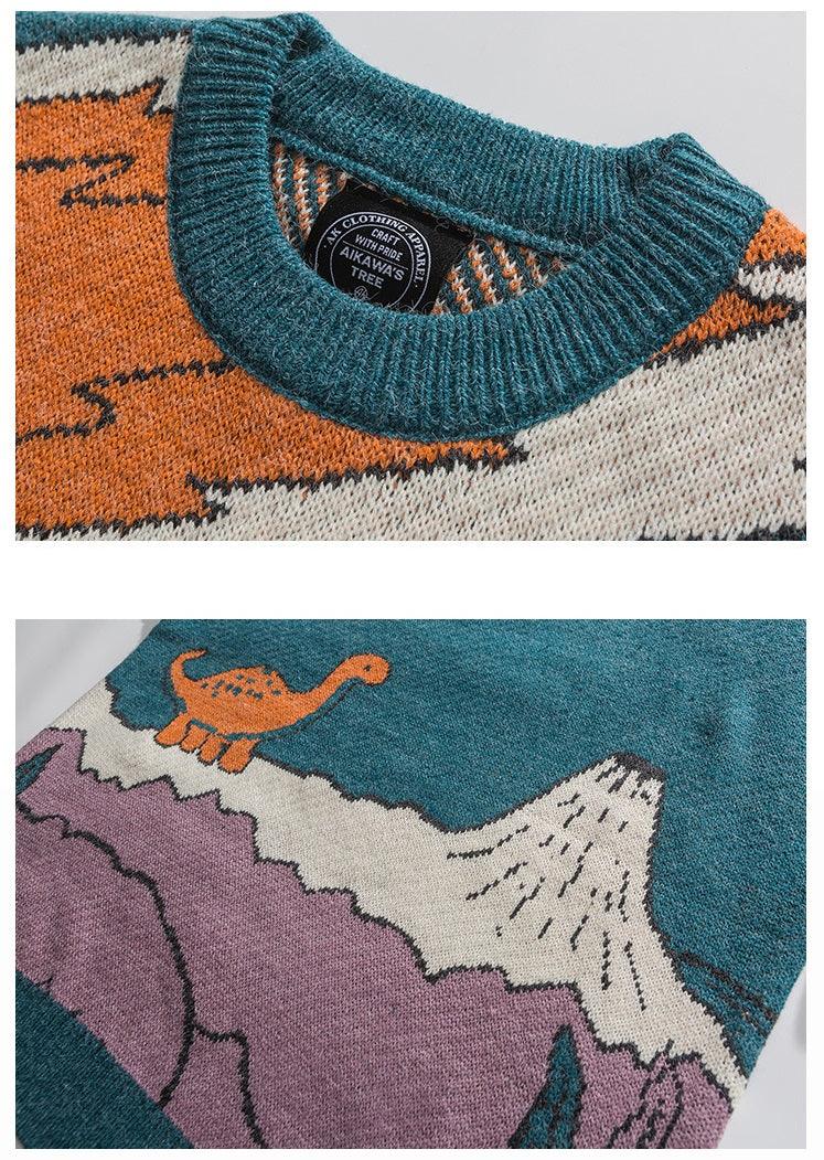 Dinosaur Knitted Sweater - UrbanLaws