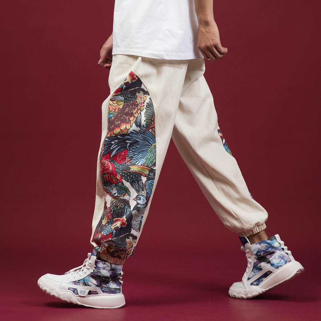 Cotton Pants - Colorful Animal Jungle Pattern - UrbanLaws