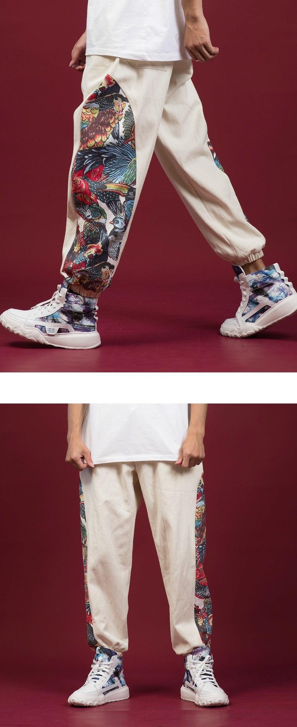 Cotton Pants - Colorful Animal Jungle Pattern - UrbanLaws