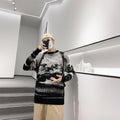 Gray Painting Smoke Pattern Sweater - UrbanLaws