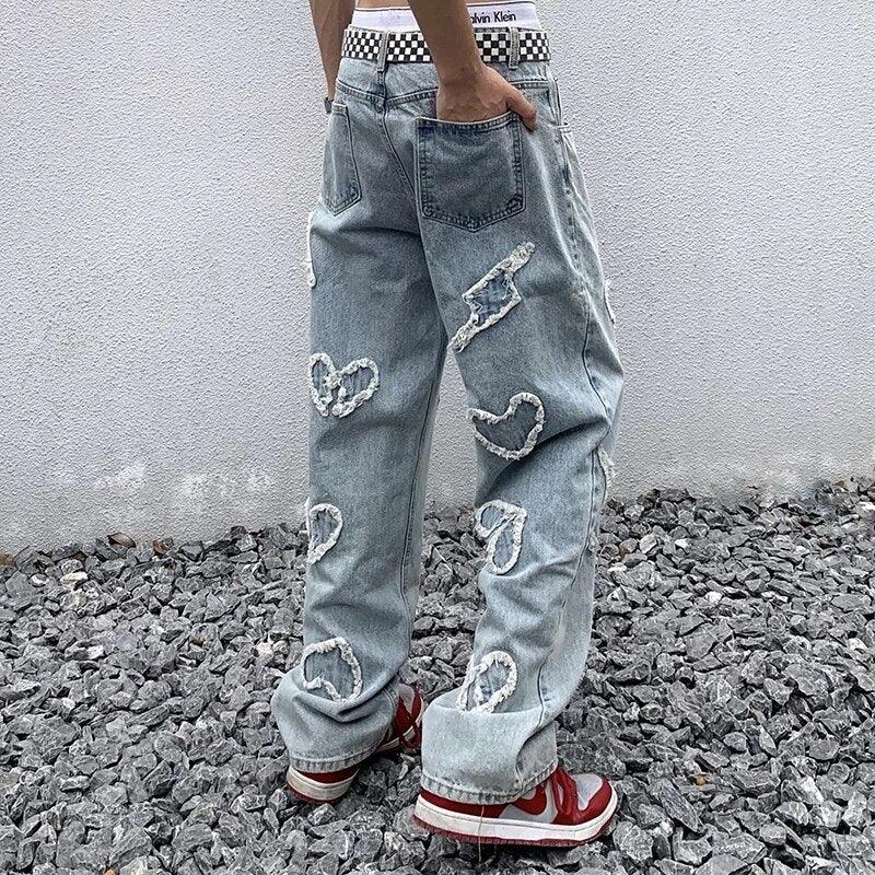 Love Embroidery Jeans - UrbanLaws