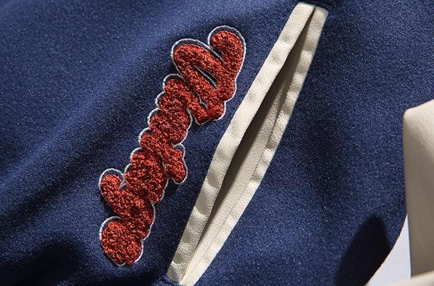 Vintage Embroidered Letter Baseball Jacket - UrbanLaws