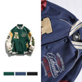 Vintage Embroidered Letter Baseball Jacket - UrbanLaws