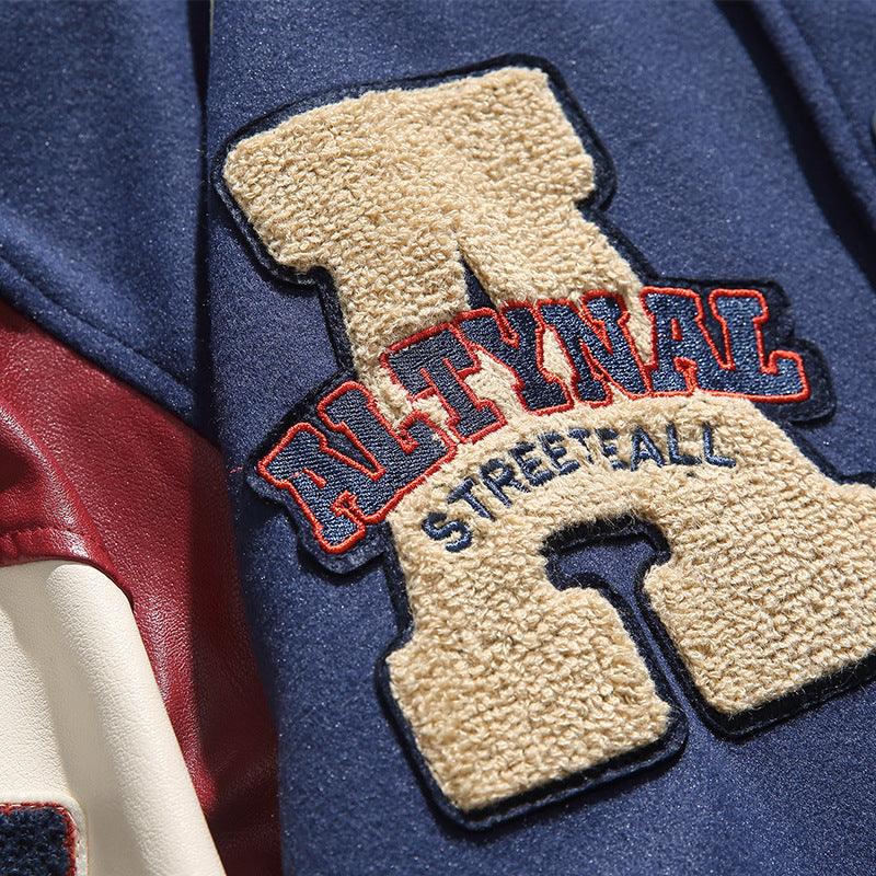 Vintage Embroidered Letter Baseball Jacket - UrbanLaws