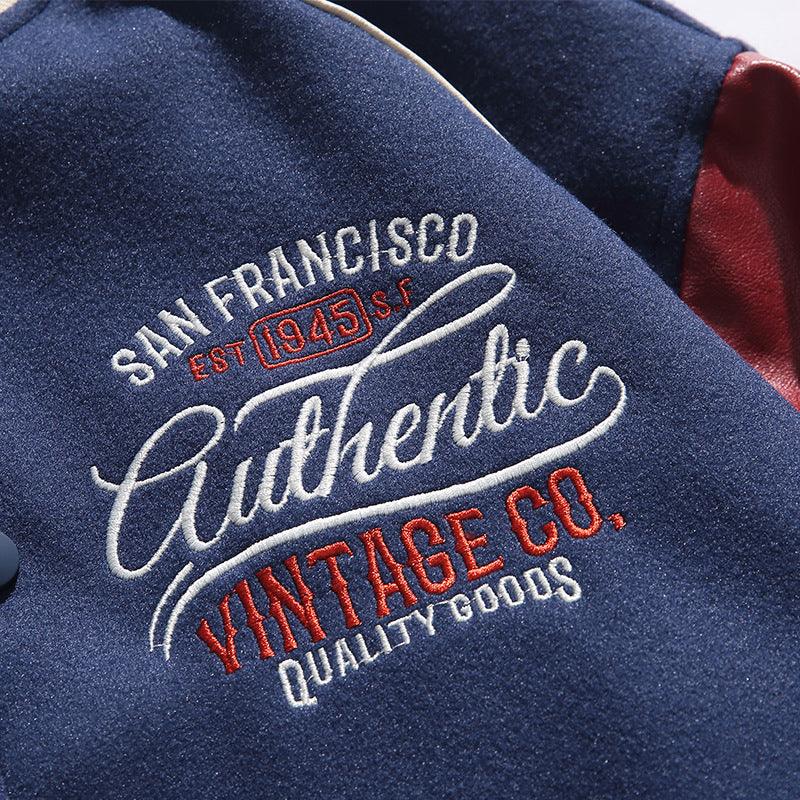 Vintage Embroidered Letter Baseball Jacket - UrbanLaws