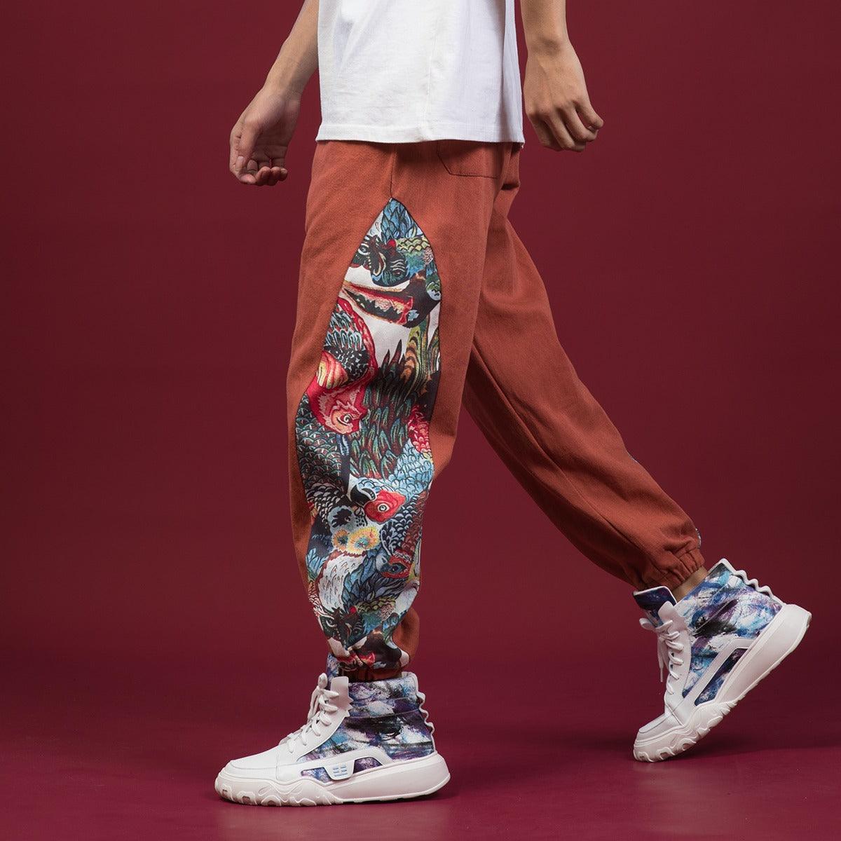 Cotton Pants - Colorful Animal Jungle Pattern - UrbanLaws