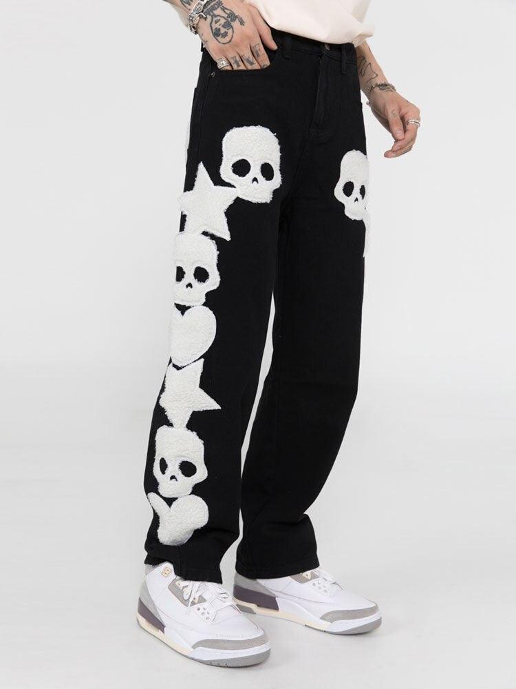 Skull Denim Jeans - UrbanLaws