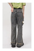 Retro Holes Jeans Denim Pants - UrbanLaws