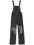 Y2K Wide-leg Black Ripped Denim Jumpsuit - UrbanLaws