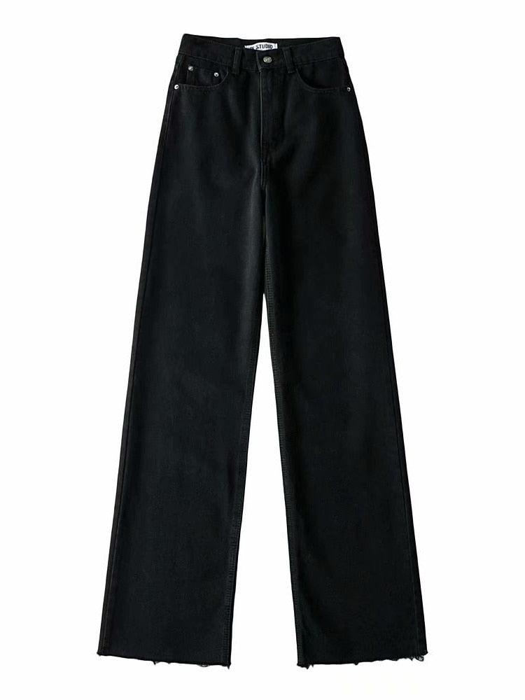 Straight High Waist Women's Denim Pants - UrbanLaws