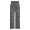 Y2K Gray Star Grunge Baggy Denim Pants - UrbanLaws