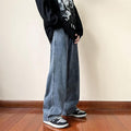 Ankle-length Baggy Washed Denim Pants - UrbanLaws