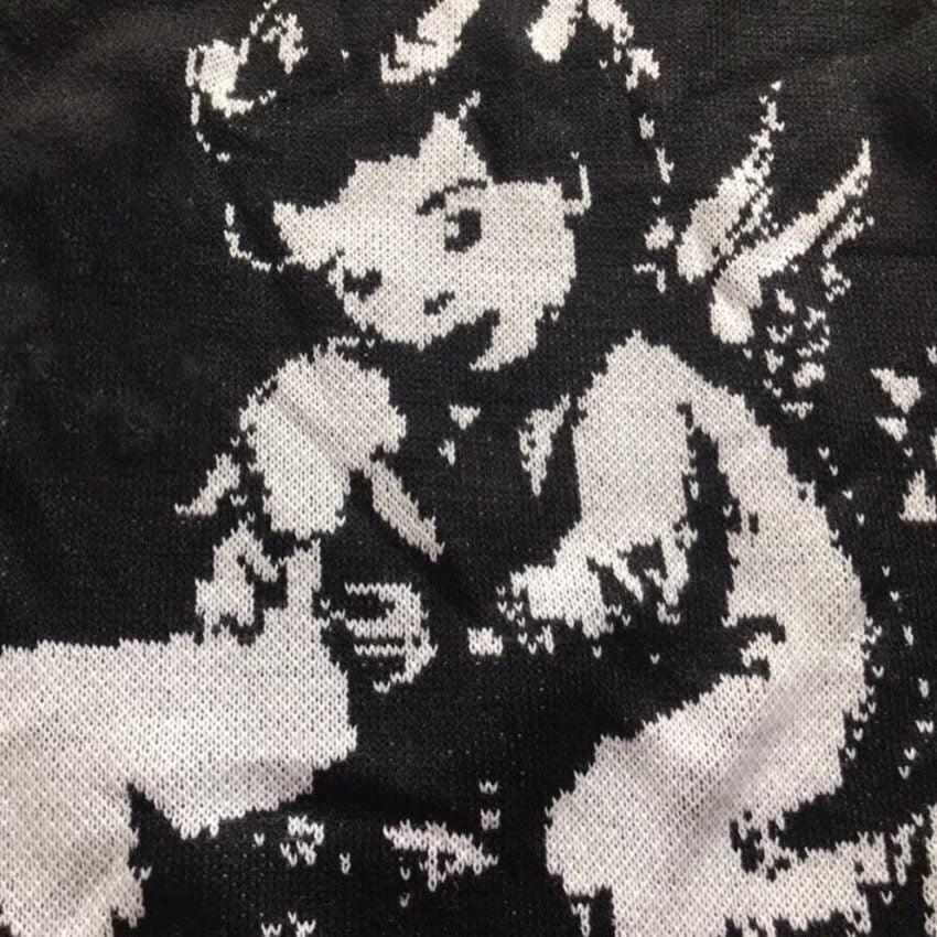 Y2K Angel Child Print Sweater - UrbanLaws