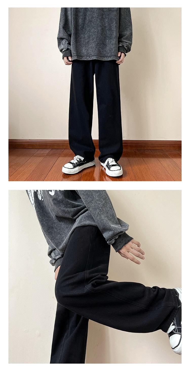 Ankle-length Baggy Washed Denim Pants - UrbanLaws