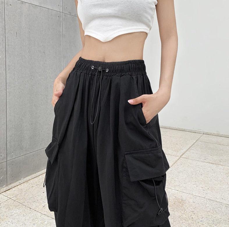 High-Waist Wide-Leg Cargo Pants - UrbanLaws