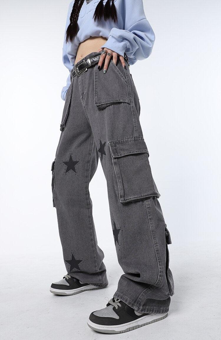 Y2K Stars Graphic Jeans - UrbanLaws