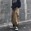 Solid Baggy Wide-Leg Cargo Pants - UrbanLaws