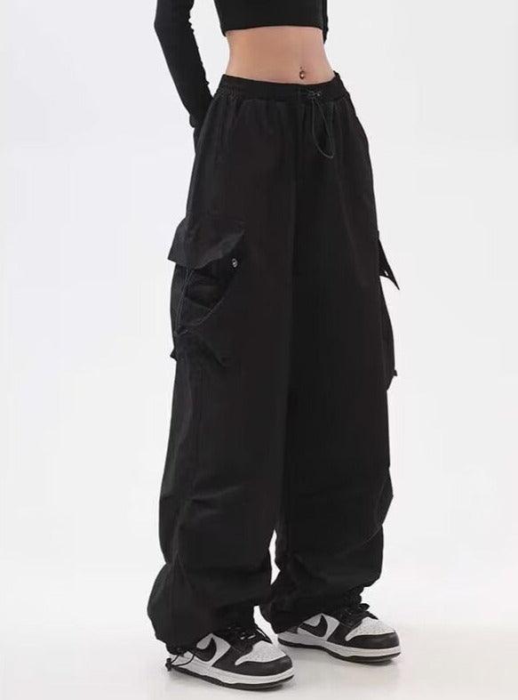 Baggy Elastic Waist Cargo Pants - UrbanLaws