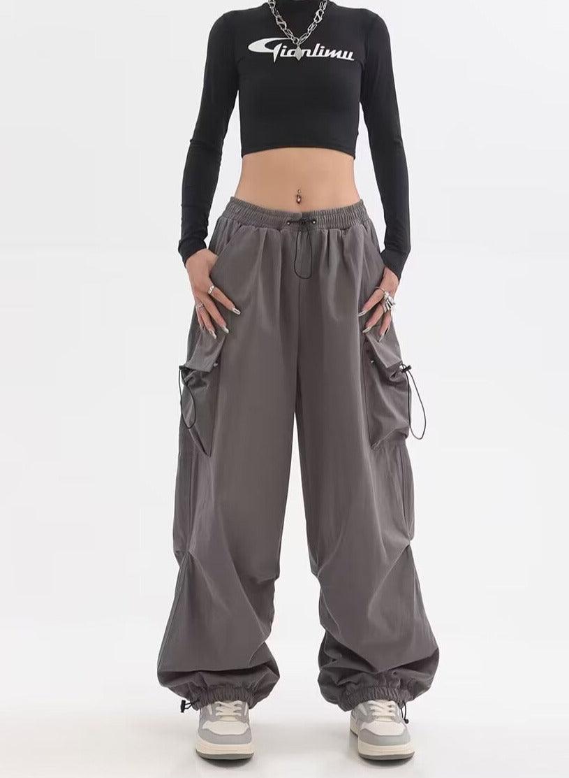 Baggy Elastic Waist Cargo Pants - UrbanLaws