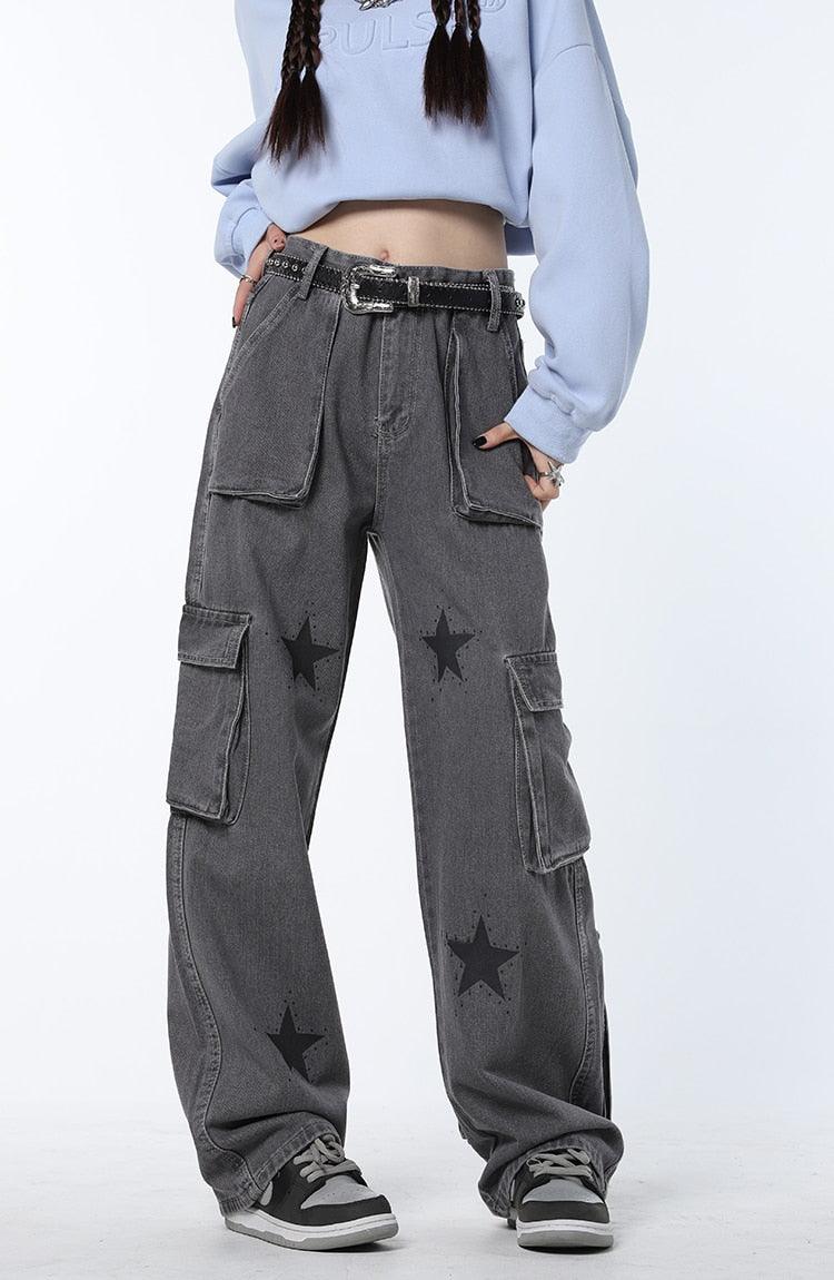 Y2K Stars Graphic Jeans - UrbanLaws