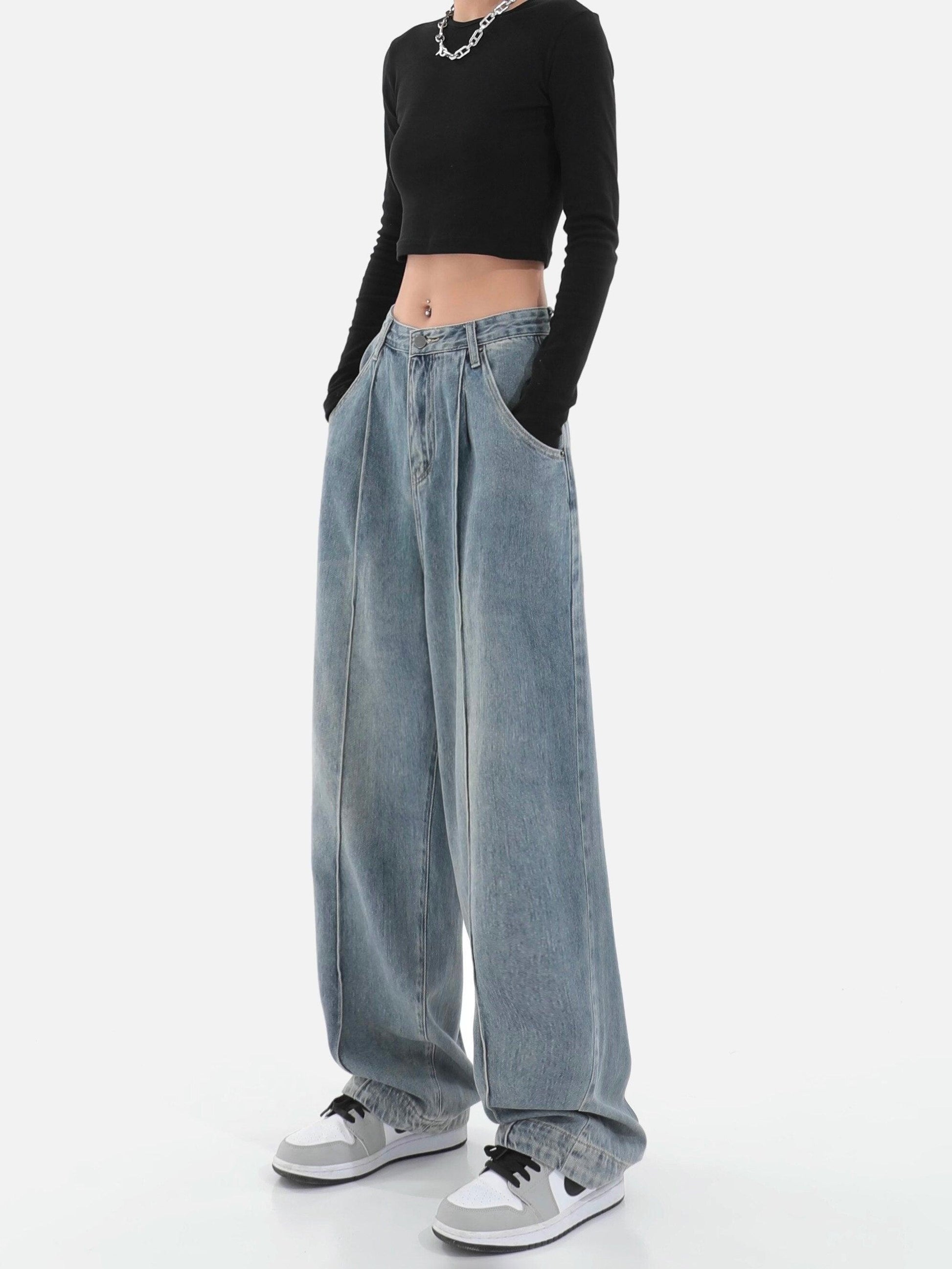 Wide Leg Baggy Denim Pants - UrbanLaws