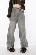 Raw Edged Baggy Washed Denim Pants - UrbanLaws