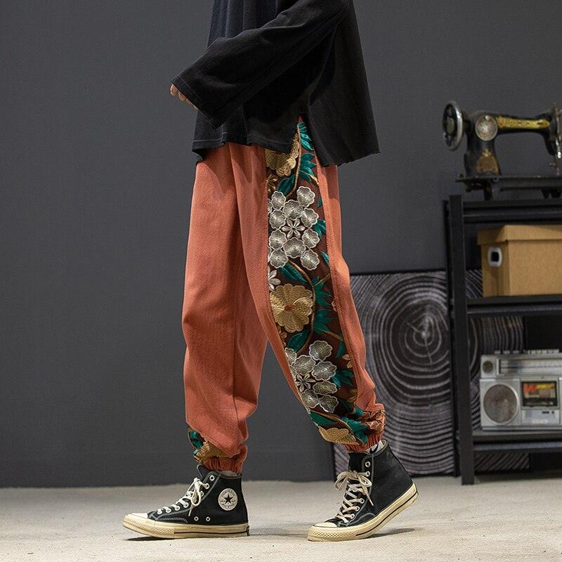 Flower Embroidery Sweatpants - UrbanLaws