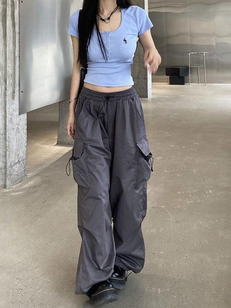 High-Waist Wide-Leg Cargo Pants - UrbanLaws