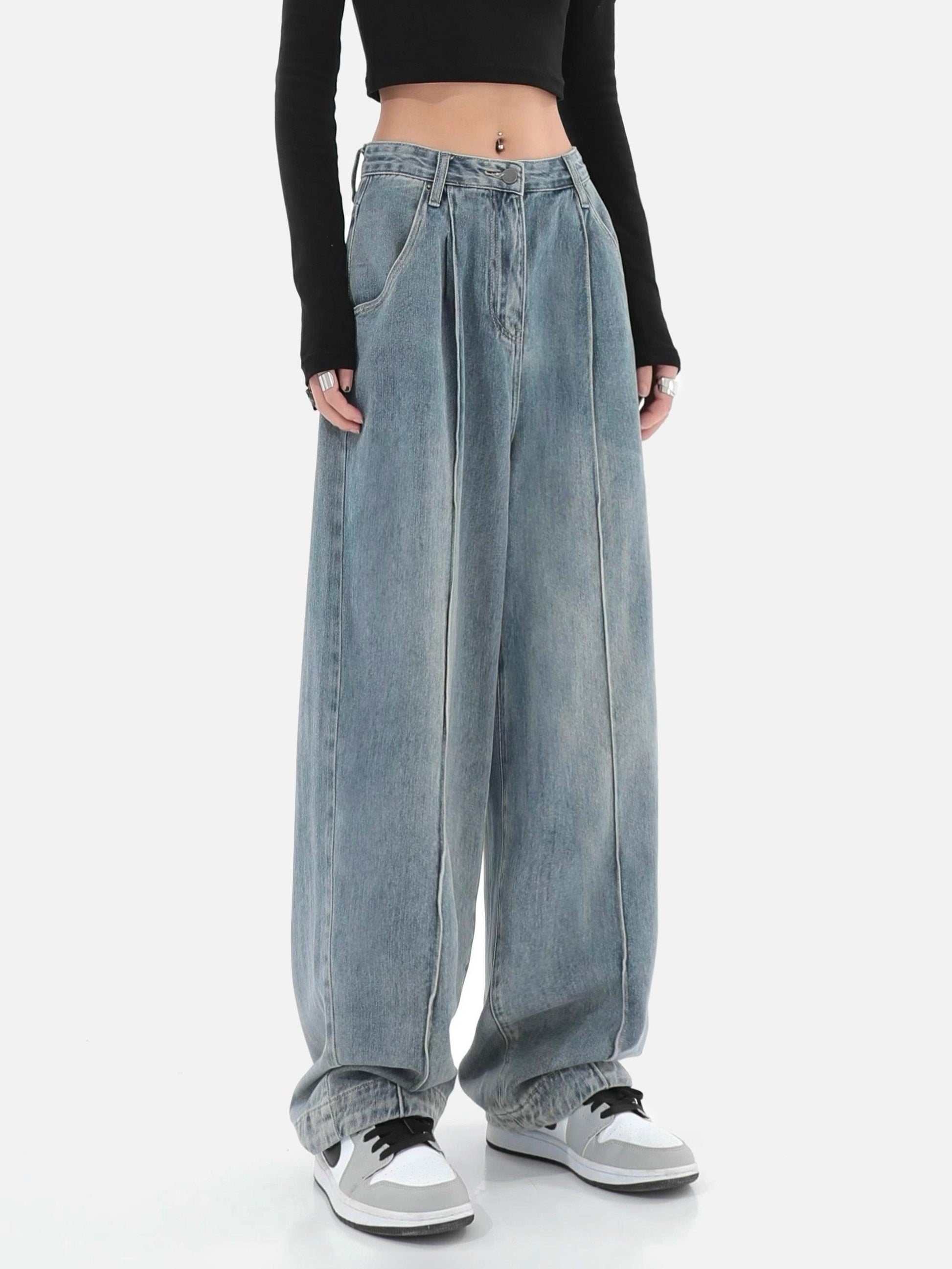 Wide Leg Baggy Denim Pants - UrbanLaws