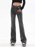 High Waist Flare Retro Denim Pants - UrbanLaws