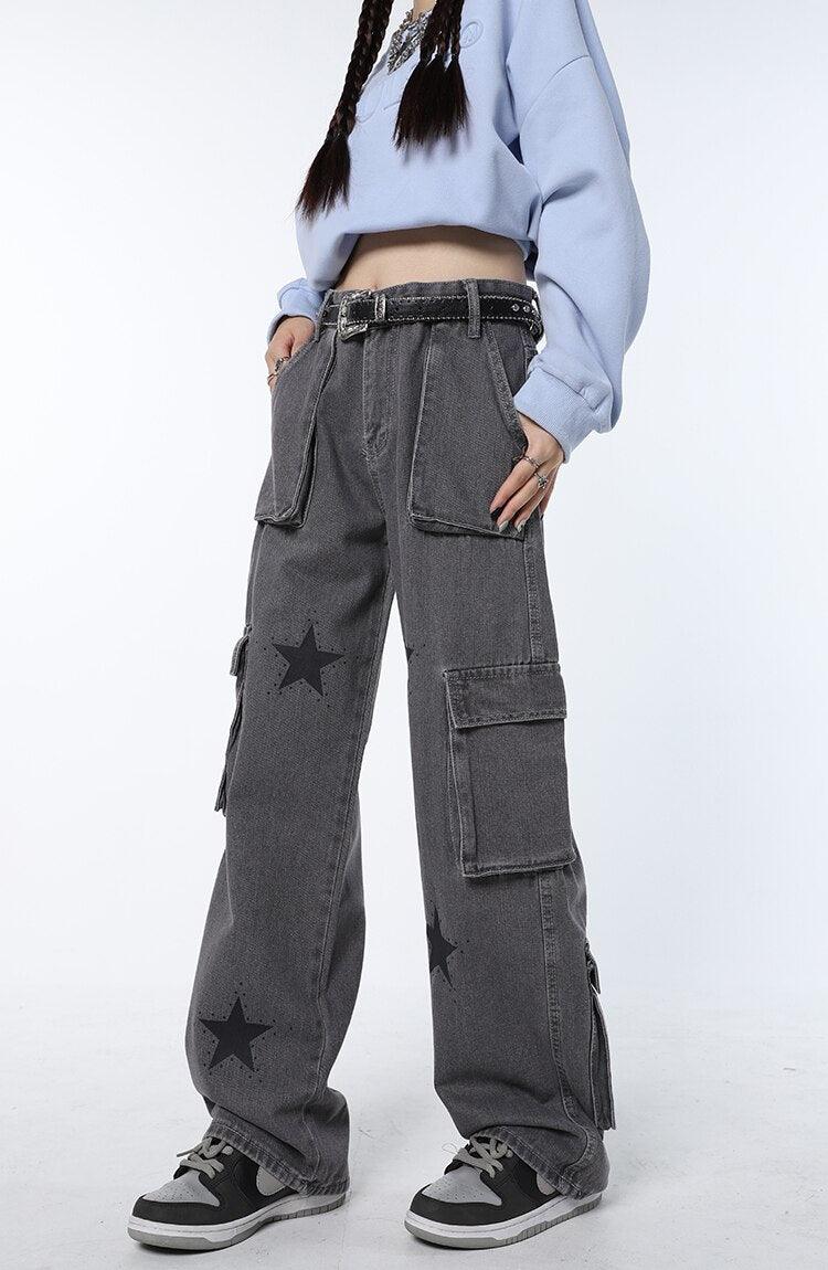 Y2K Stars Graphic Jeans - UrbanLaws