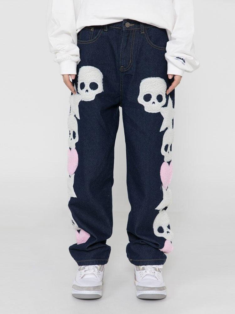 Skull Denim Jeans - UrbanLaws