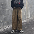 Solid Baggy Wide-Leg Cargo Pants - UrbanLaws