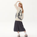 Hand Drawn Cat Knitted Sweater - UrbanLaws