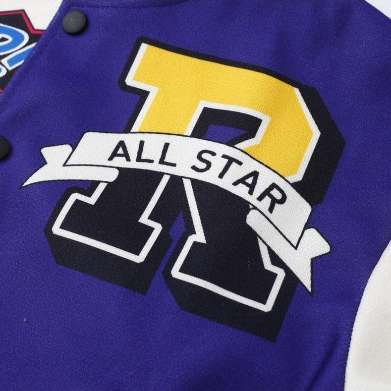 Splicing Short "All Star" Varsity Jacket - UrbanLaws