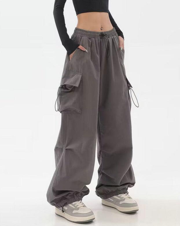 Baggy Elastic Waist Cargo Pants - UrbanLaws