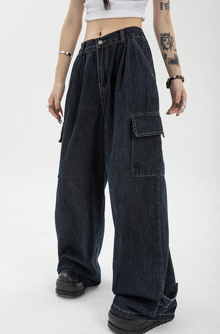 Denim Blue Cargo Pants - UrbanLaws