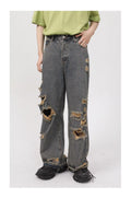 Retro Holes Jeans Denim Pants - UrbanLaws