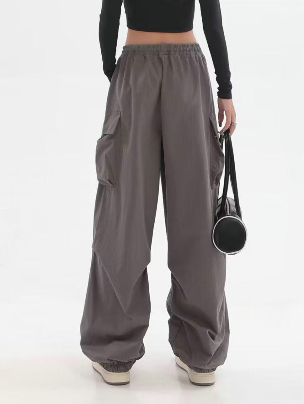 Baggy Elastic Waist Cargo Pants - UrbanLaws